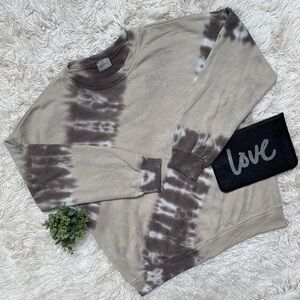 Boutique Tie Dye Terry Sweatshirt 💗 Brown & Tan